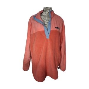 Columbia Womens XL Mock Neck Fleece Pullover Snap Buttons
